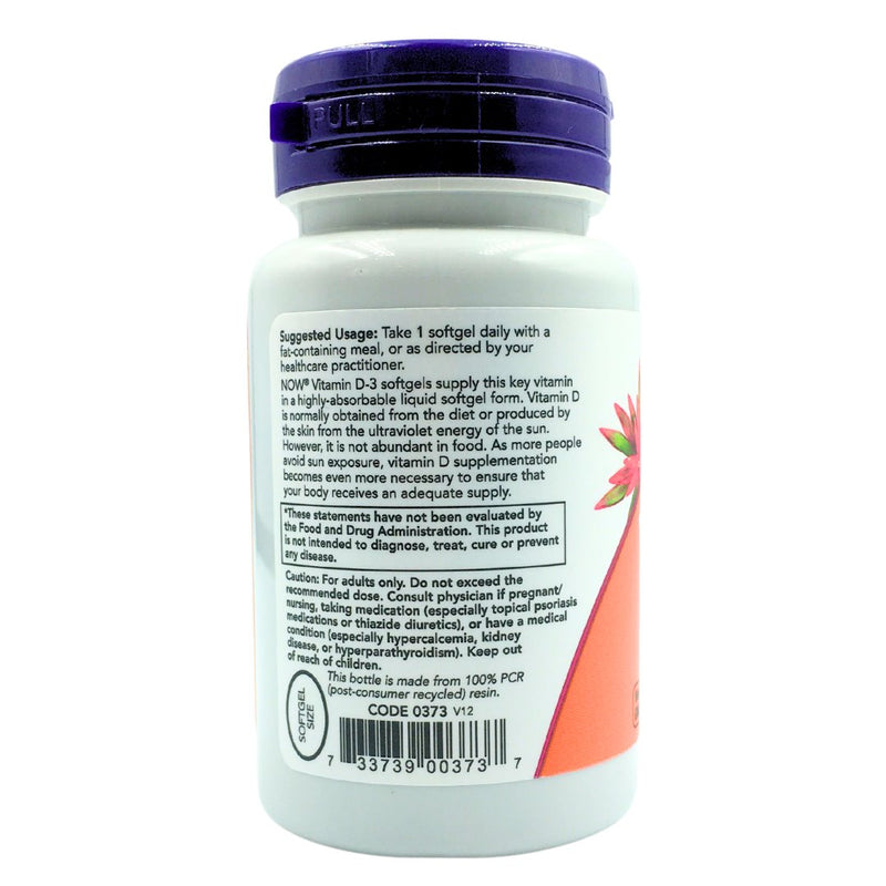 Now High Potency Vitamin D3 5000 IU (240 Softgels) - Organics.ph