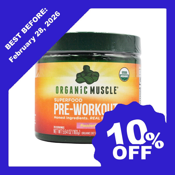 Organic Muscle Superfood Pre-Workout Powder - Passionfruit Guava (160g) - Organics.ph