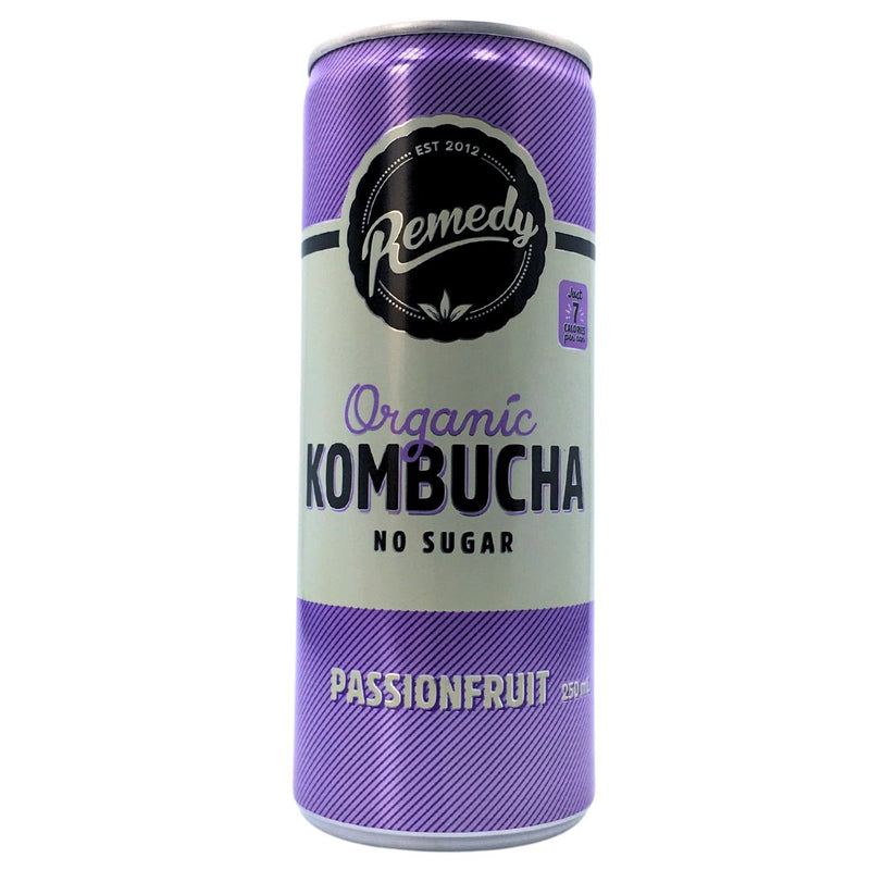 Remedy Organic Kombucha Passionfruit (250ml can) - Organics.ph