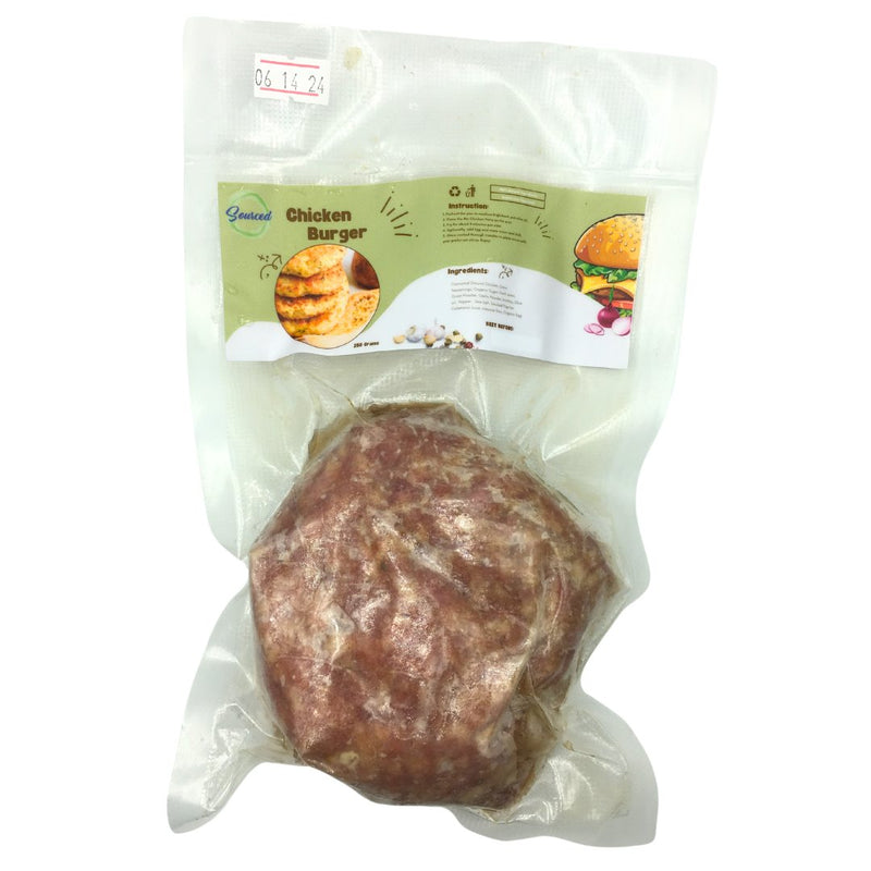 Sourced Chicken Burger Patties - Ready to Cook (250g) - Organics.ph