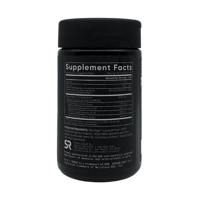 Sports Research Vegan Omega+D3 (60 softgels, 30 servings) - Organics.ph