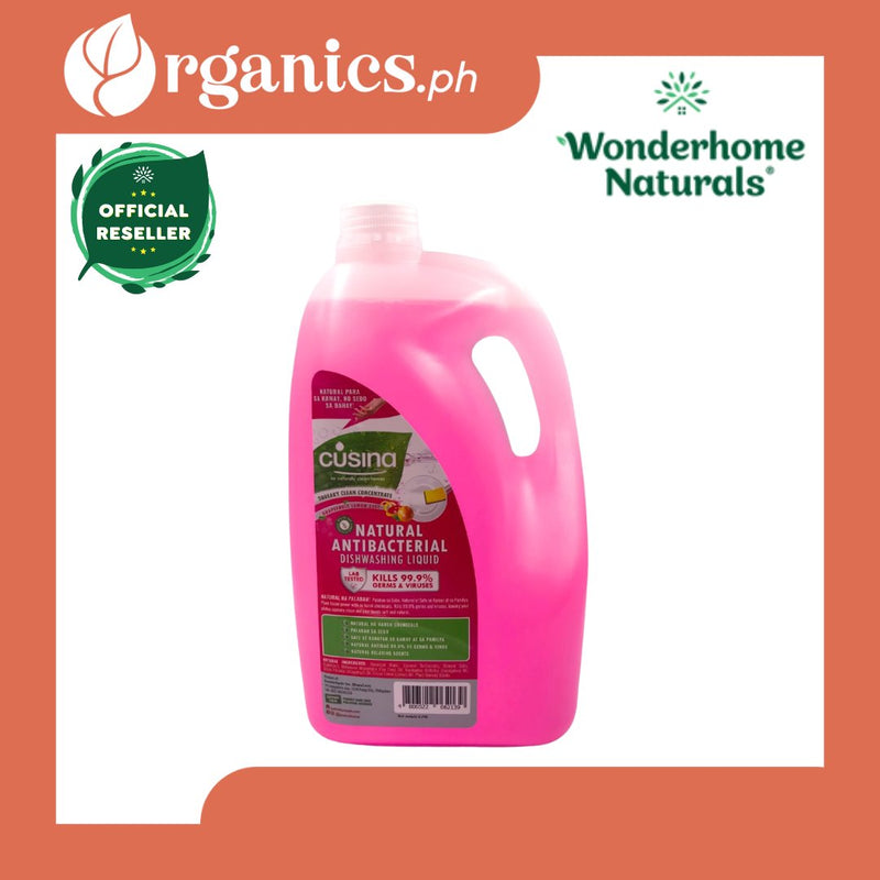 Wonderhome Cusina Natural Anti-Bacterial Dishwashing Liquid - Grapefruit Lemon Zest (1 Gallon ) - Organics.ph