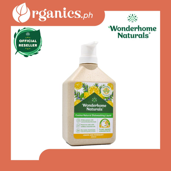 Wonderhome Naturals Cusina Kitchen Dishwashing Liquid - Lemon & Rosemary (450ml) - Organics.ph