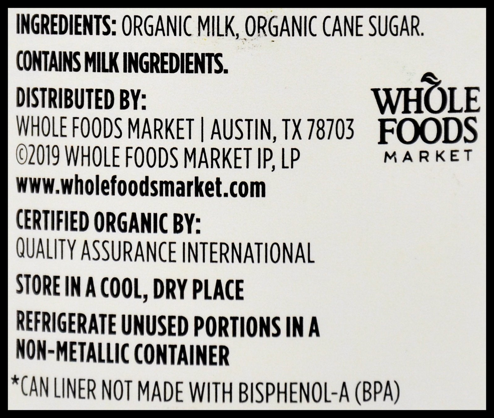 365 Organic Condensed Milk - Sweetened (397g)