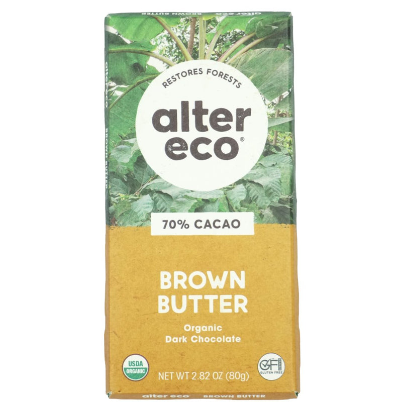 Alter Eco Organic Dark Chocolate Brown Butter - 70% (80g) - Organics.ph