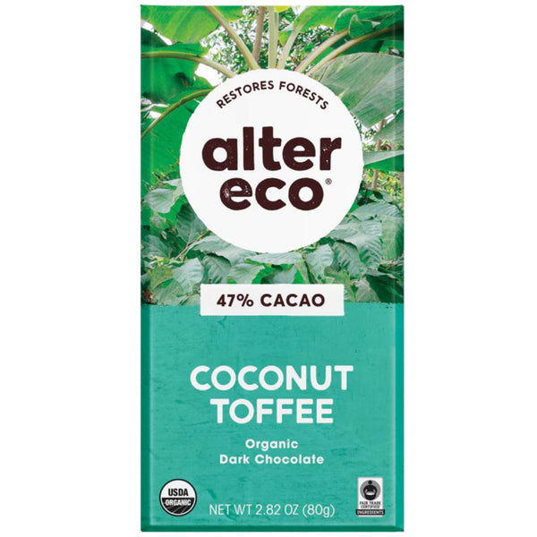 Alter Eco Organic Dark Chocolate Coconut Toffee - 47% (80g) - Organics.ph
