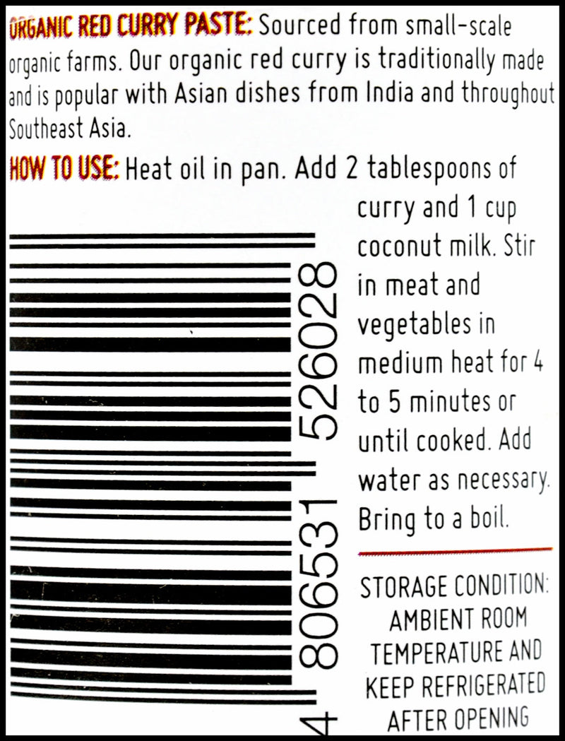 Asian Organics Red Curry Paste (120g) - Organics.ph