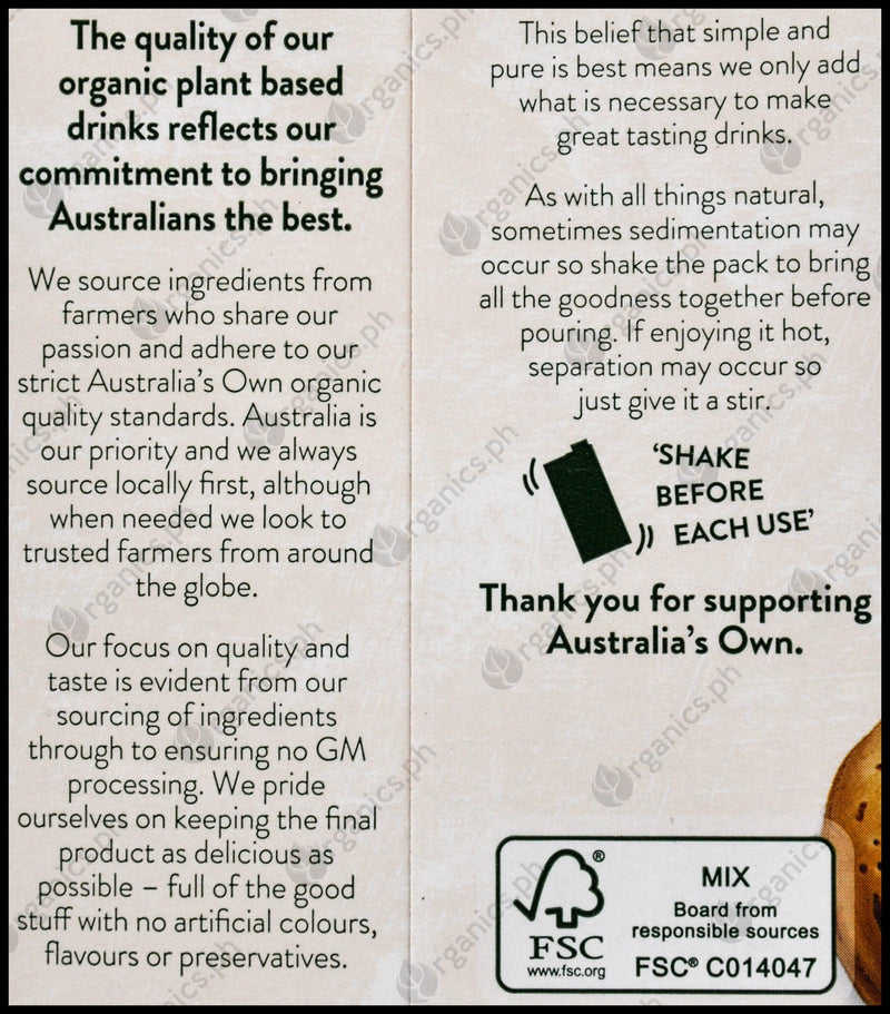 Australia's Own Organic Almond Milk - Original (1 liter) - Organics.ph