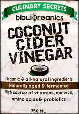 Bibliorganics Coconut Cider Vinegar (750ml) - Organics.ph