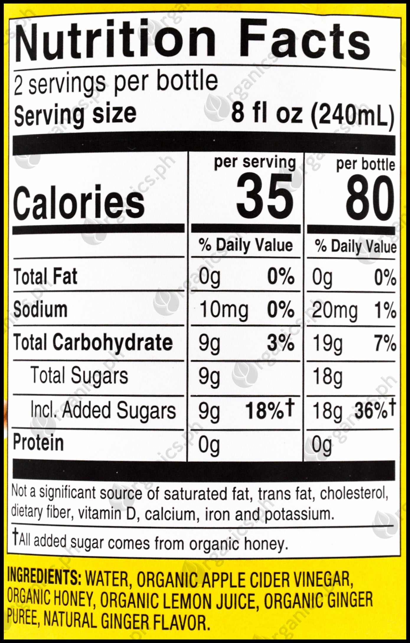 Bragg Organic Apple Cider Vinegar Refreshers Prebiotic Ginger Lemon