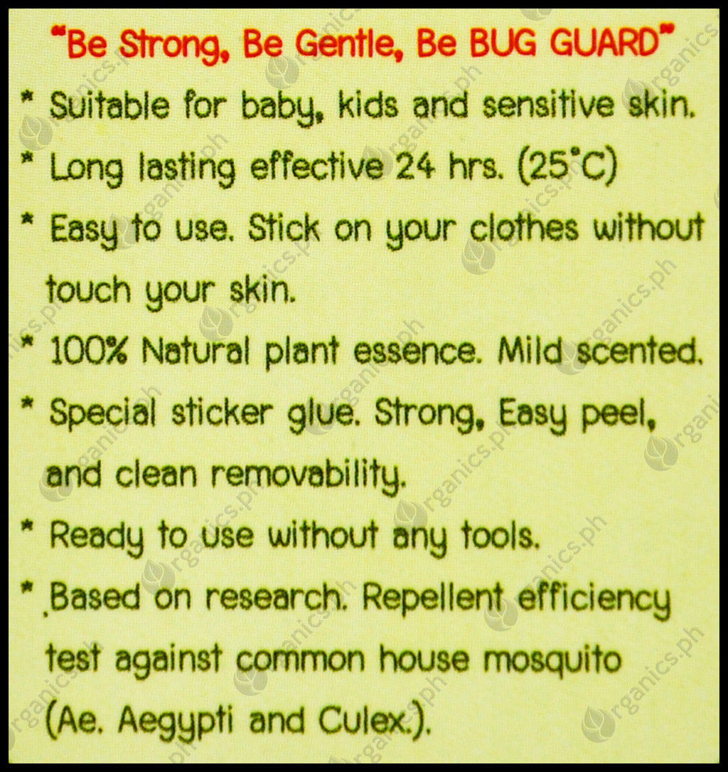 Insect Guard Label Bug Guard Organic Mosquito Repellent Sticker (12pcs) - Organics.ph