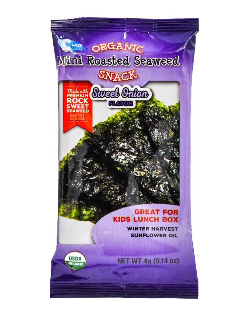 C-Weed Organic Roasted Seaweed Snack - Sweet Onion (4g x 16 packs) - Organics.ph