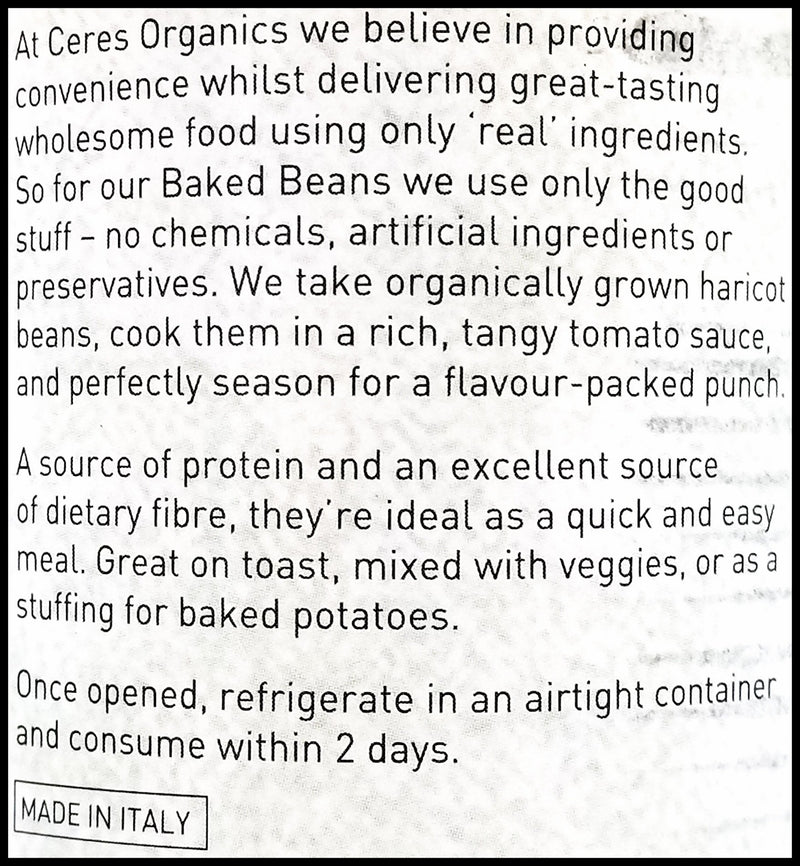 Ceres Organics Baked Beans (420g) - Organics.ph