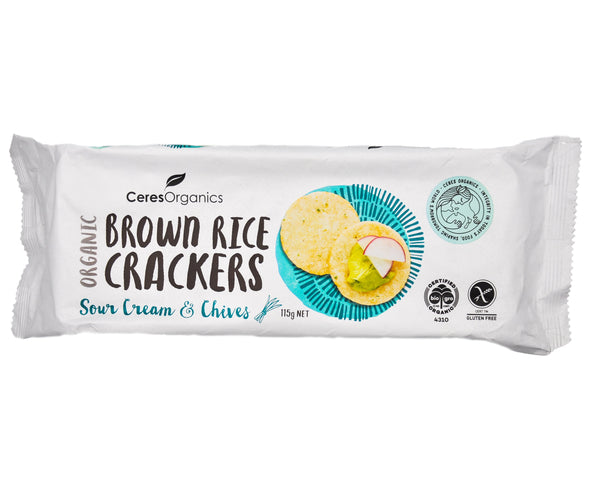 Ceres Organics Brown Rice Crackers Sour Cream & Chives - Organics.ph