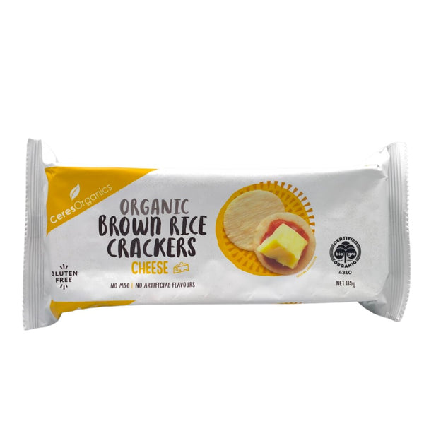 Ceres Organics Brown Rice Crackers - Cheese (115g) - Organics.ph