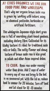 Ceres Organics Brown Sushi Rice (500g) - Organics.ph