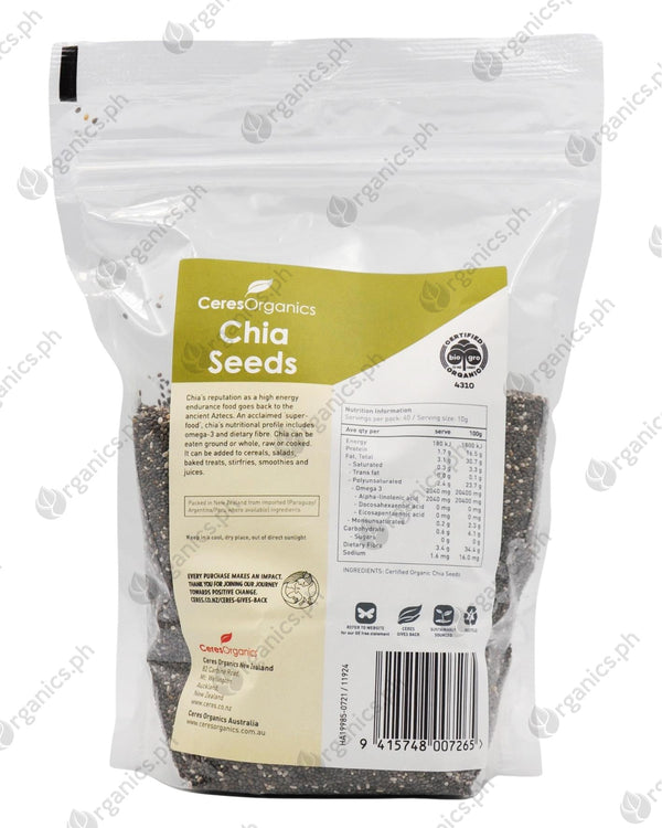 Ceres Organics Chia Seeds Black (400g) - Organics.ph