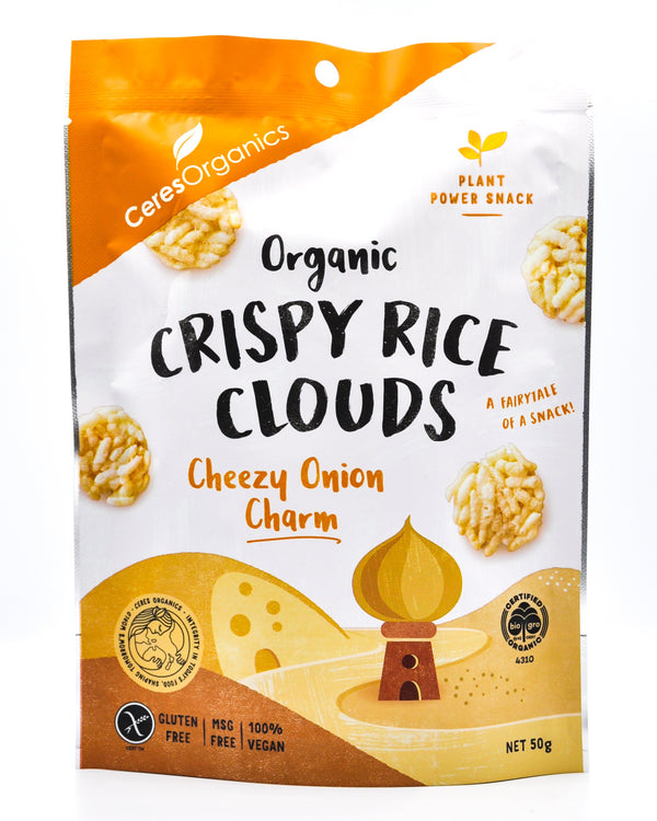 Ceres Organics Crispy Rice Clouds Cheezy Onion Charm - Organics.ph