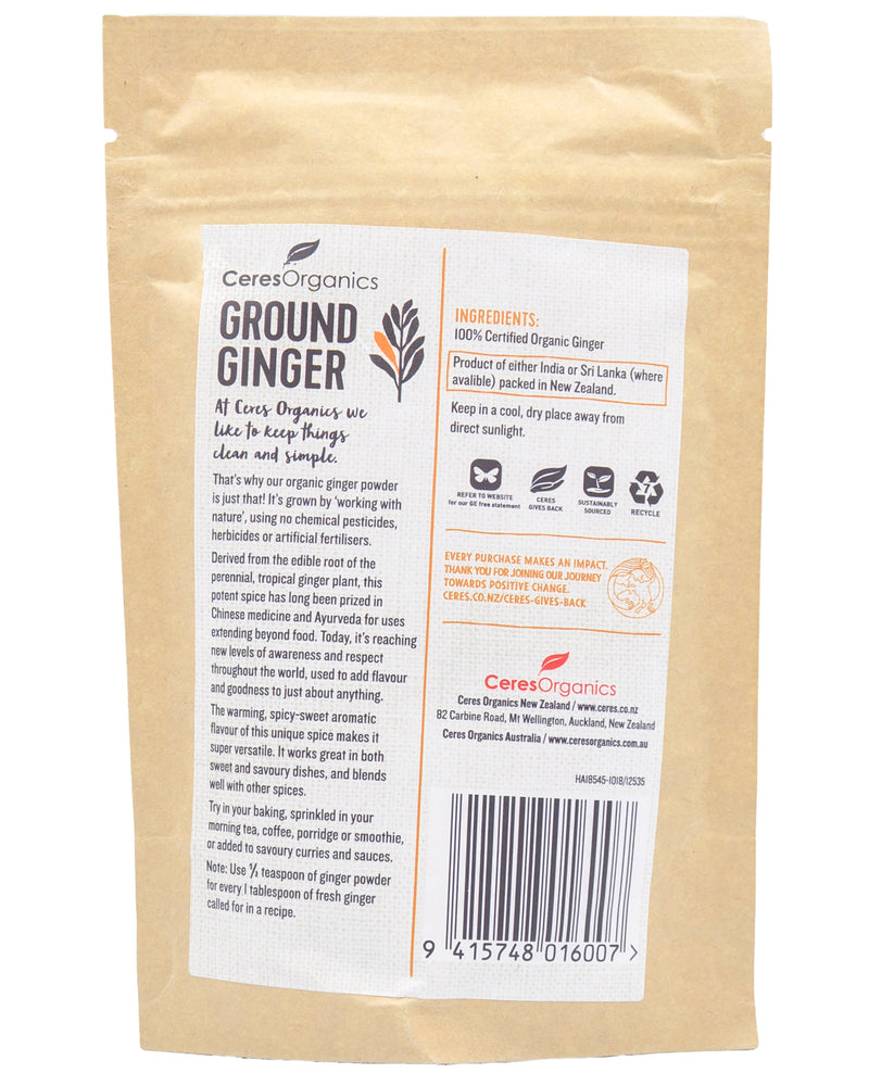 Ceres Organics Ground Ginger Powder (70g) - Organics.ph