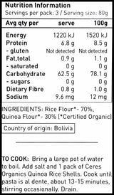 Ceres Organics Quinoa Rice Pasta - Shells (250g) - Organics.ph