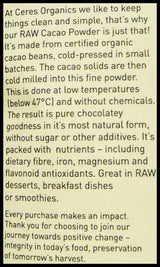 Ceres Organics Raw Cacao Powder (250g) - Organics.ph