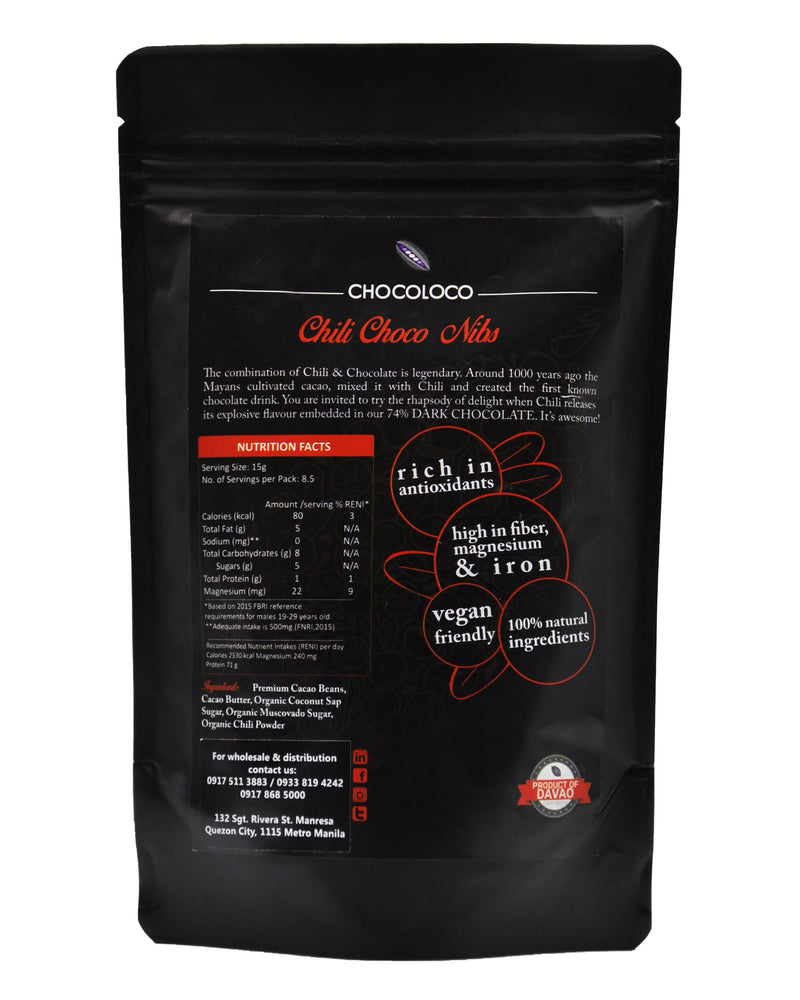 Chocoloco Organic Chili Choco Nibs (127g) - Organics.ph