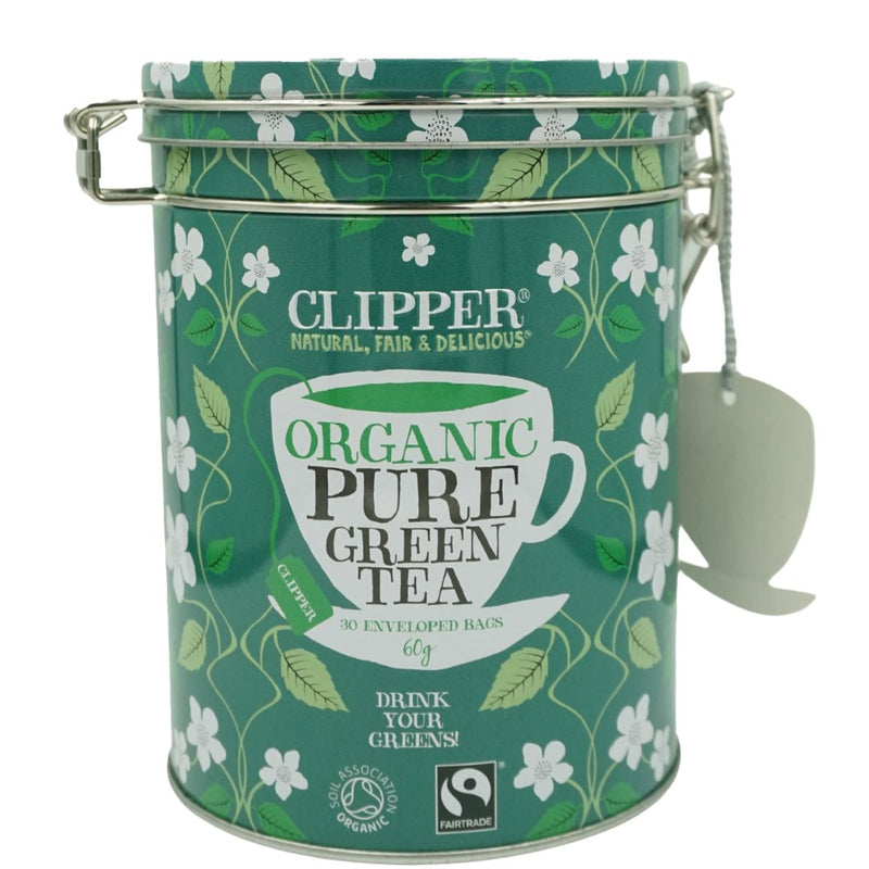 Clipper Organic Pure Green Tea - Caddy Tin (30 bags) - Organics.ph