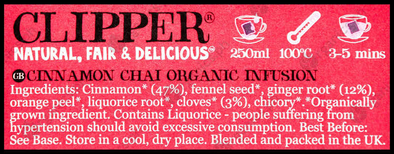 Clipper Organic Tea - Love Me Truly - Cinnamon Chai (20 bags) - Organics.ph