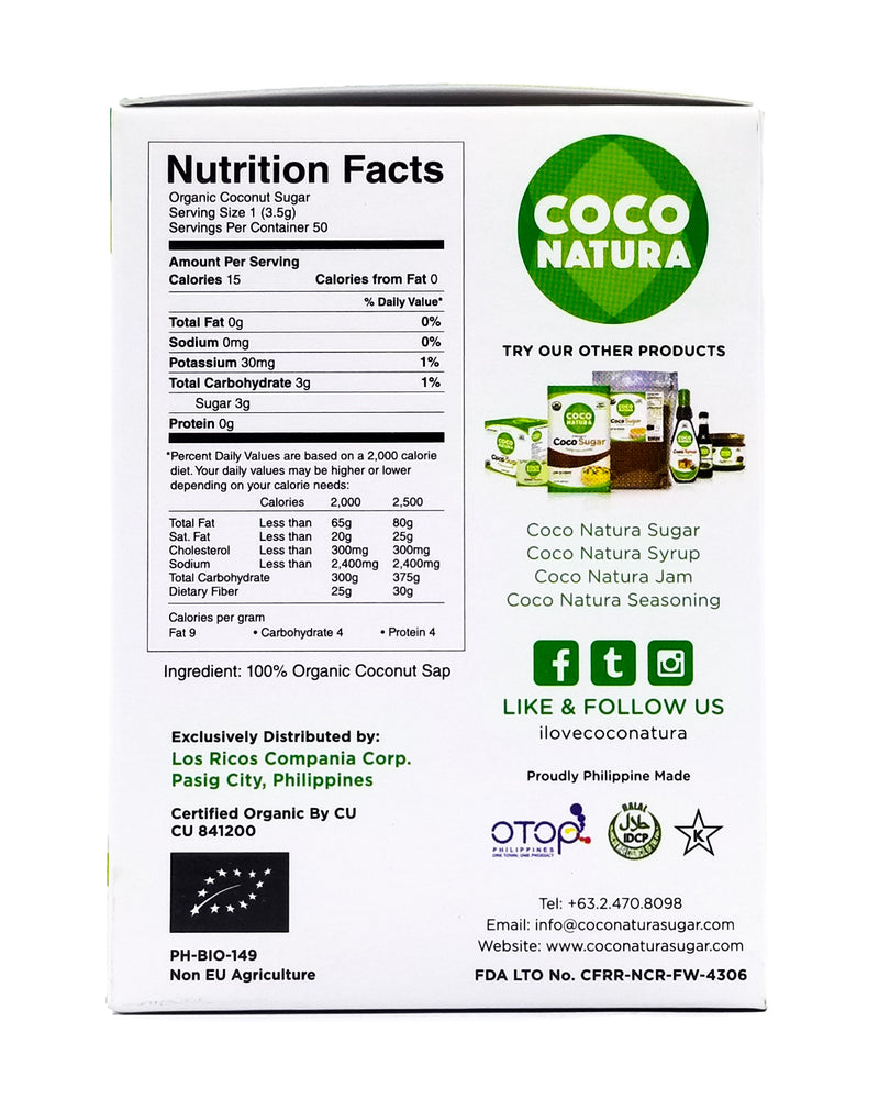 Coco Natura Organic Coconut Sugar (50 sachets) (175g) - Organics.ph