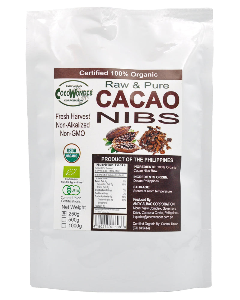 CocoWonder Organic Raw Cacao Nibs (250g) - Organics.ph
