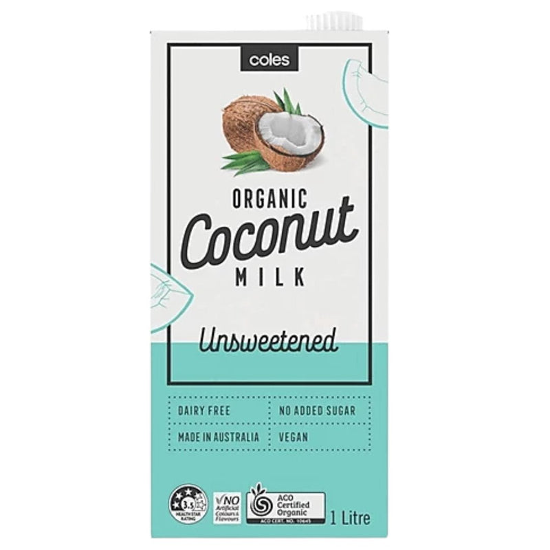 Coles Organic Coconut Milk - Unsweetened (1 Liter) - Organics.ph