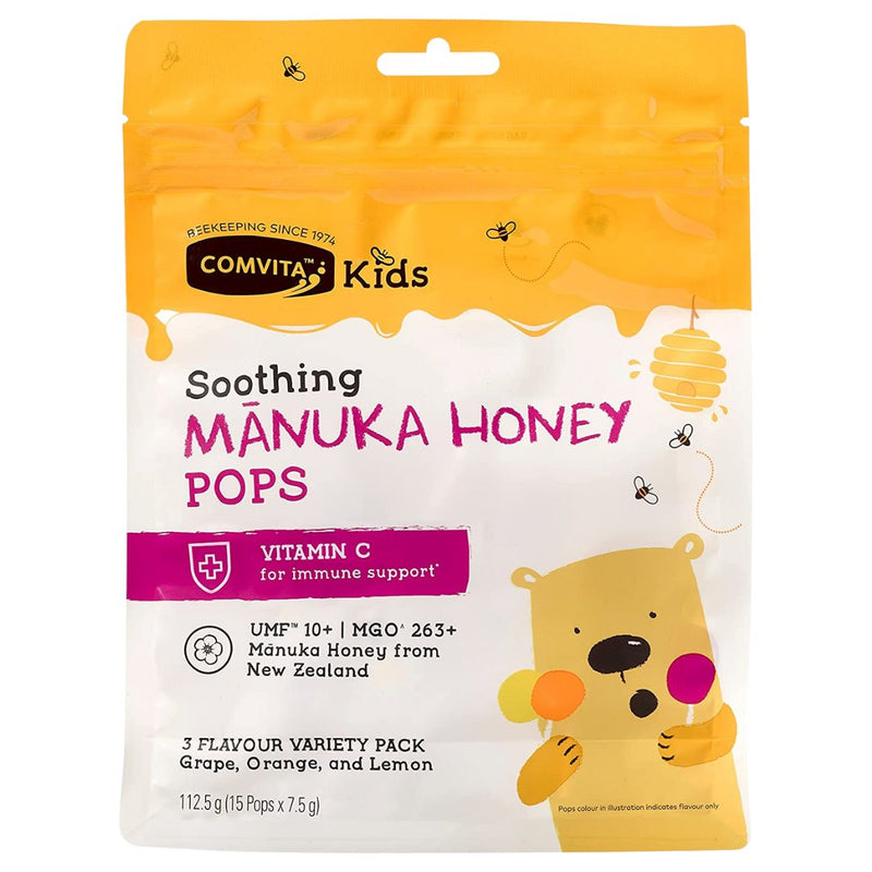 Comvita Kids Soothing Manuka Honey Pops UMF 10+ / MGO 263+ (15 pops) - Organics.ph