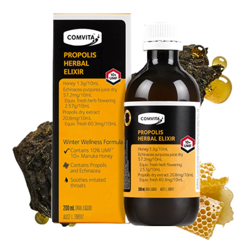 Comvita Propolis Herbal Elixir UMF 10+ (200ml) - Organics.ph