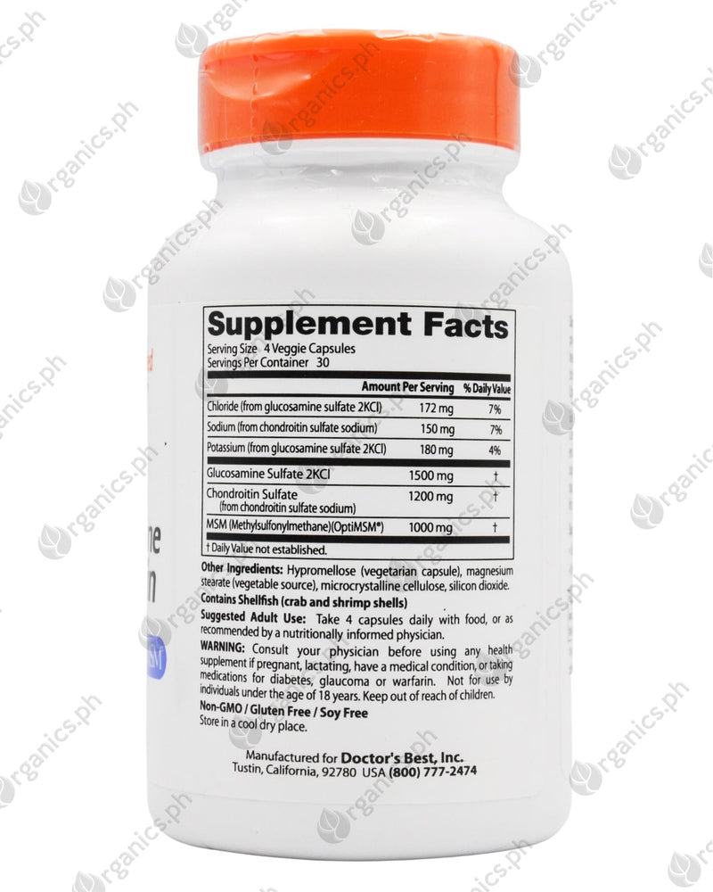 Doctor's Best Glucosamine Chondroitin MSM (120 caps) - Organics.ph