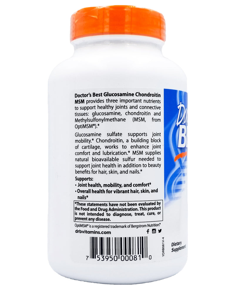 Doctor's Best Glucosamine Chondroitin MSM (240 caps) - Organics.ph