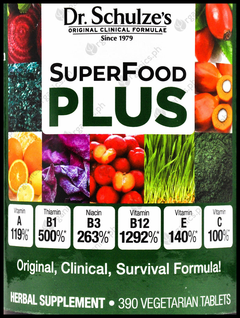Dr. Schulze's Organic SuperFood Plus Vitamin & Mineral Herbal Concentrate (390 tablets) - Organics.ph