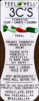 Feel Well 3C's Juice - Carrots, Cucumber & Celery (500g) - Organics.ph