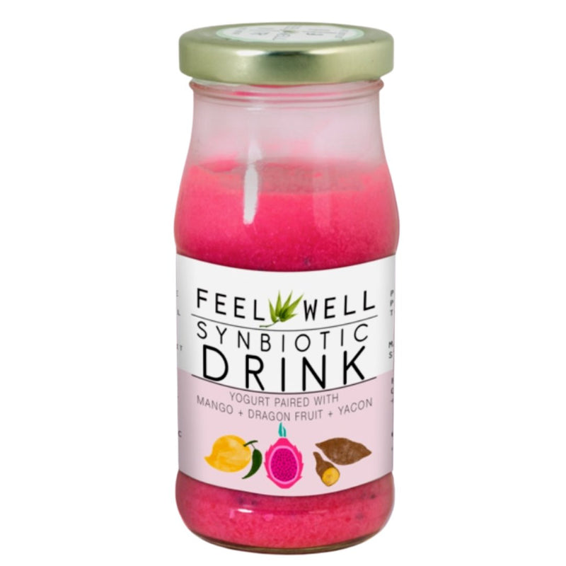 Feel Well Synbiotic Yogurt Drink - Mango, Dragon Fruit & Yacon (240ml) - Pre Order 1 wk delivery - Organics.ph