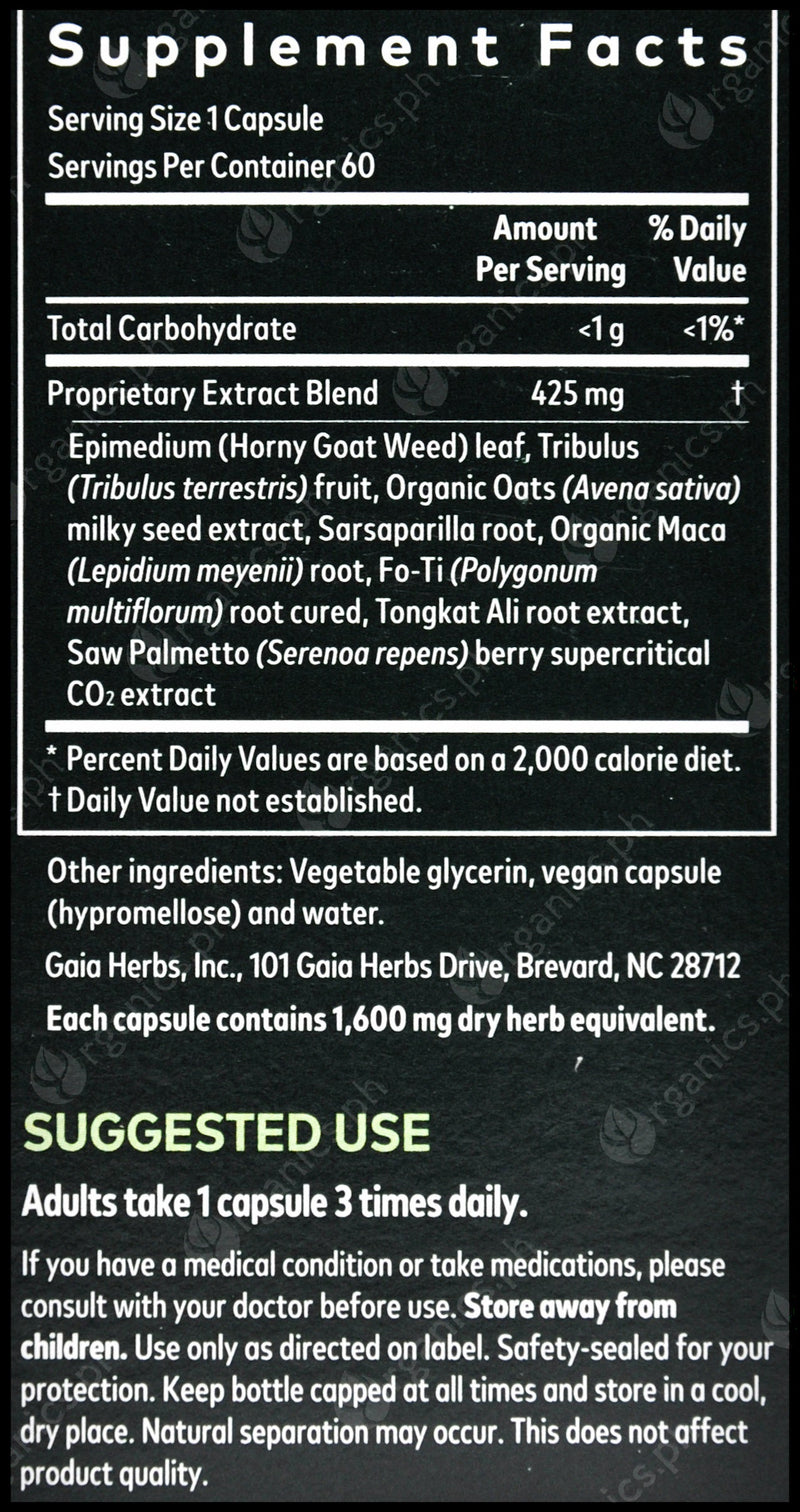 GAIA Herbs H Goat Weed with Maca & Saw Palmetto (60 caps) - Organics.ph