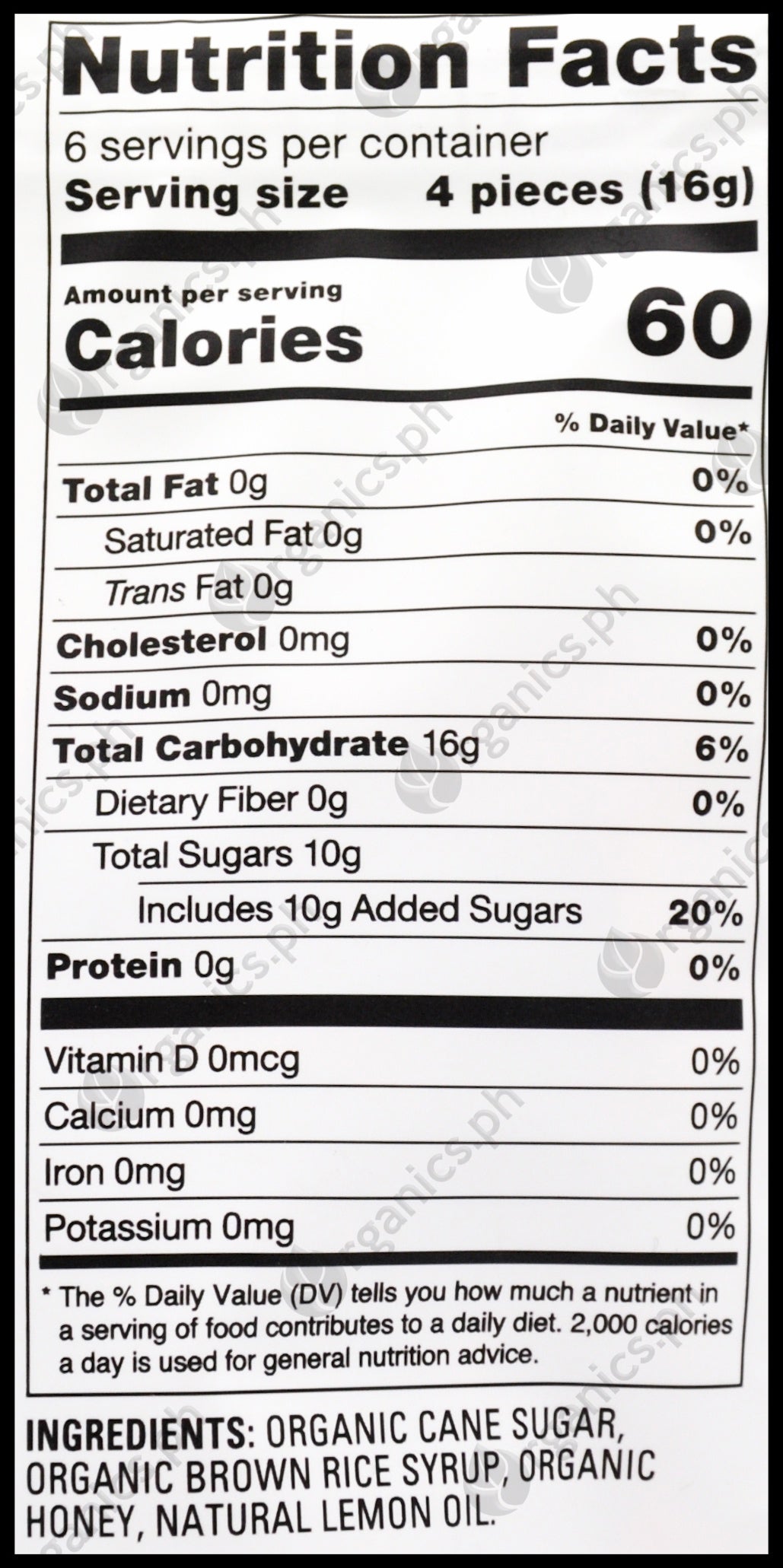 Go Organic Hard Candy Honey & Lemon (100g)