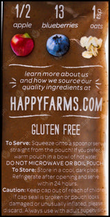 Happy Baby Organic Baby Food 6+ months - Apples, Blueberries & Oats (113g) - Organics.ph