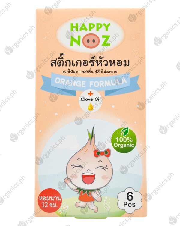 Happy Noz Organic Onion Sticker - Orange Formula + Clove Oil (Detox) (6pcs) - Organics.ph