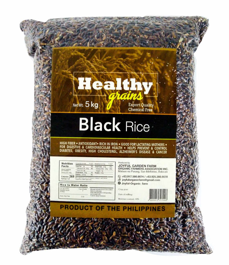 Healthy Grains Organic Black Rice 5kg - Organics.ph