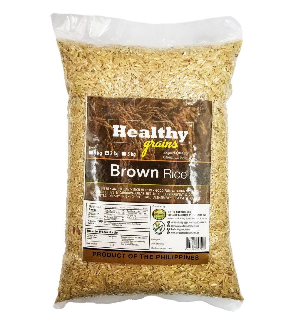 Packaged Healthy Rice healthy-grains-organic-brown-rice-pantry-joyful-garden-farm-2kg-846740 ...