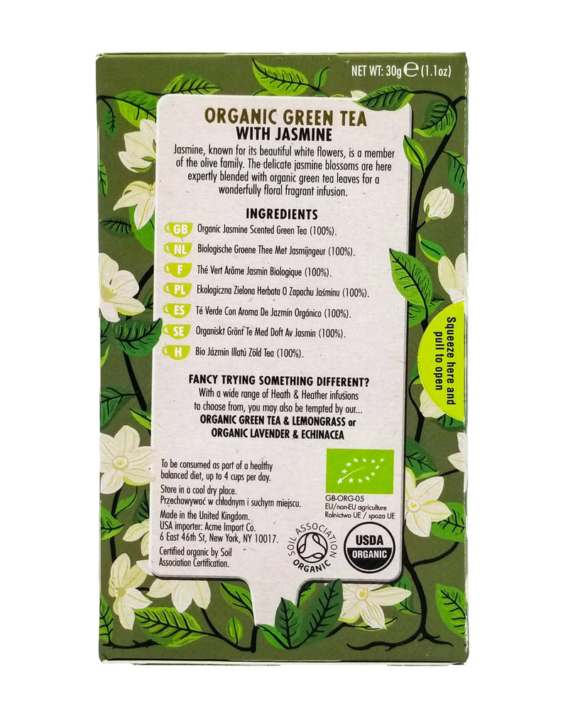 Heath and Heather Organic Green Tea (Jasmine) (20 bags) - Organics.ph