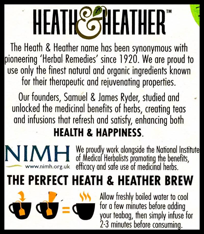 Heath and Heather Organic Green Tea (Turmeric) (20 bags) - Organics.ph