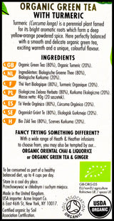 Heath and Heather Organic Green Tea (Turmeric) (20 bags) - Organics.ph