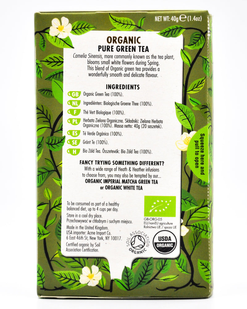 Heath and Heather Organic Pure Green Tea (20 tea bags) - Organics.ph