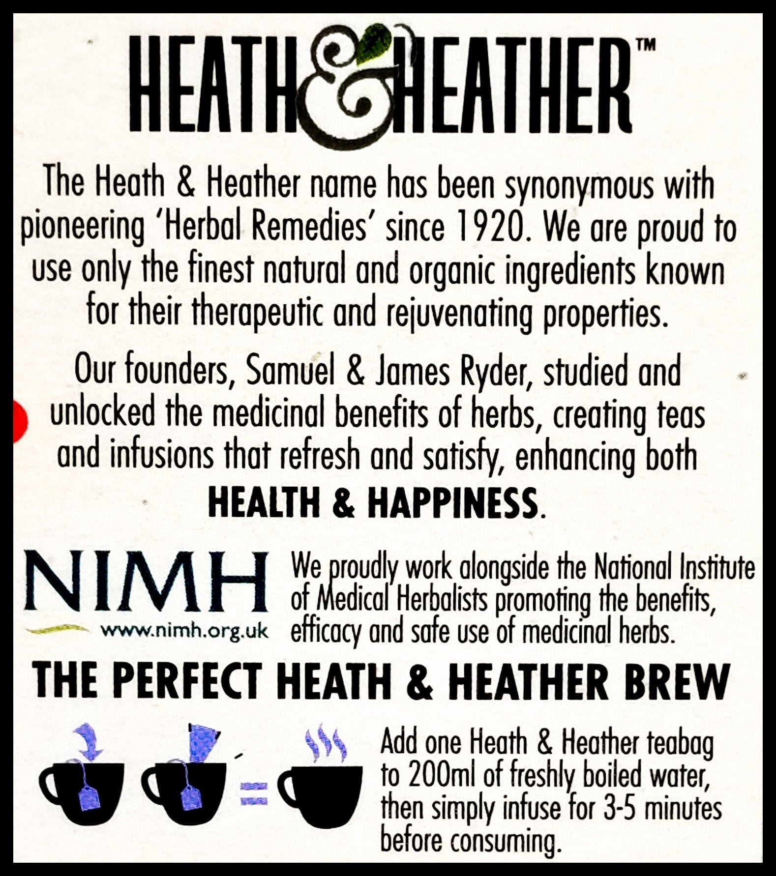Heath and Heather Organic Tea Botanical Slim Mate Yerba Mate