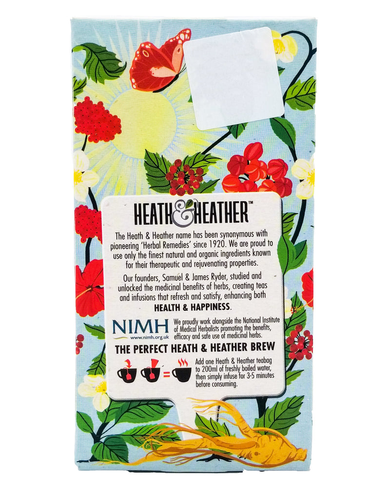 Heath and Heather Organic Tea - Bright & Fruity Morning Time - Rosehip, Guarana, Ginseng (20 bags) - Organics.ph